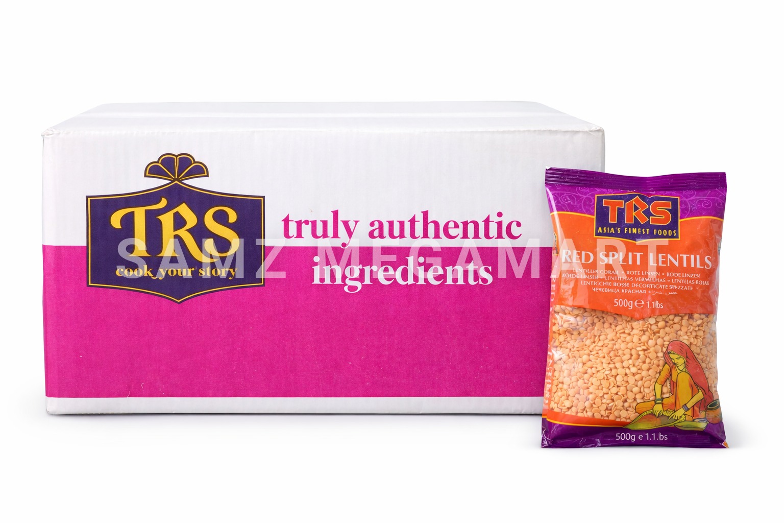 Buy TRS Red Split Lentils (Masoor Dall) 20×500g – Quick-Cooking ...